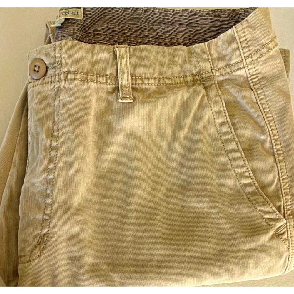 Carbon2Cobalt Men's 38x30 Beige Corduroy Chino Pants Straight Stretch Pockets